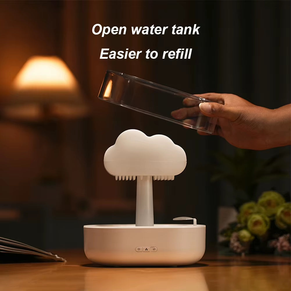 Mushroom Rain Air Humidifier Electric Aroma Diffuser Colorful Night Lights Rain Cloud Smell Distributor Relax Water Drops Sounds