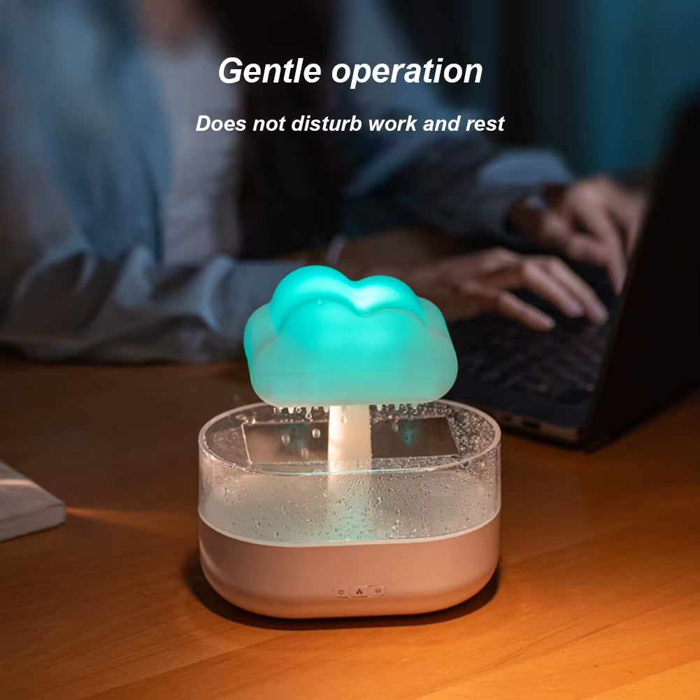 Mushroom Rain Air Humidifier Electric Aroma Diffuser Colorful Night Lights Rain Cloud Smell Distributor Relax Water Drops Sounds