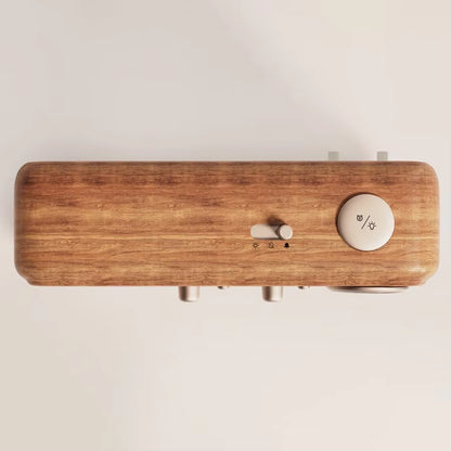 Vintage Sleep Sound Machine Sunrise Simulation Wake up Alarm Clock Bedside Night Light Faux Wood Grain White Noise Sound Machine